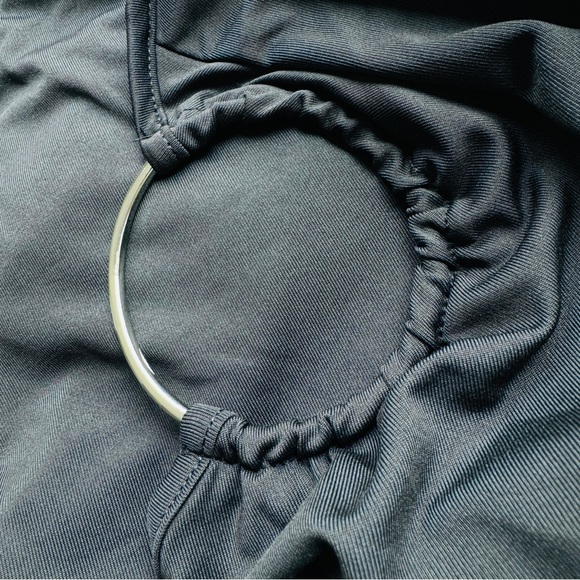 Black Maxi Long Sheath Dress One Shoulder Long Strap  Ruched Back - Picture 6 of 16